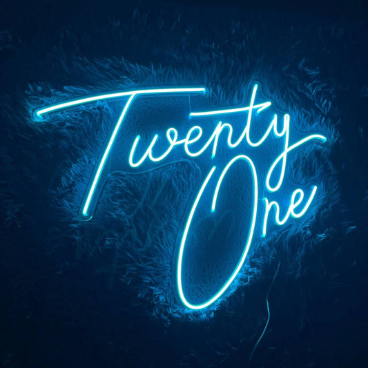 Custom Twenty One Birthday Neon Light, Custom Name LED Sign, Twenty One Led Light